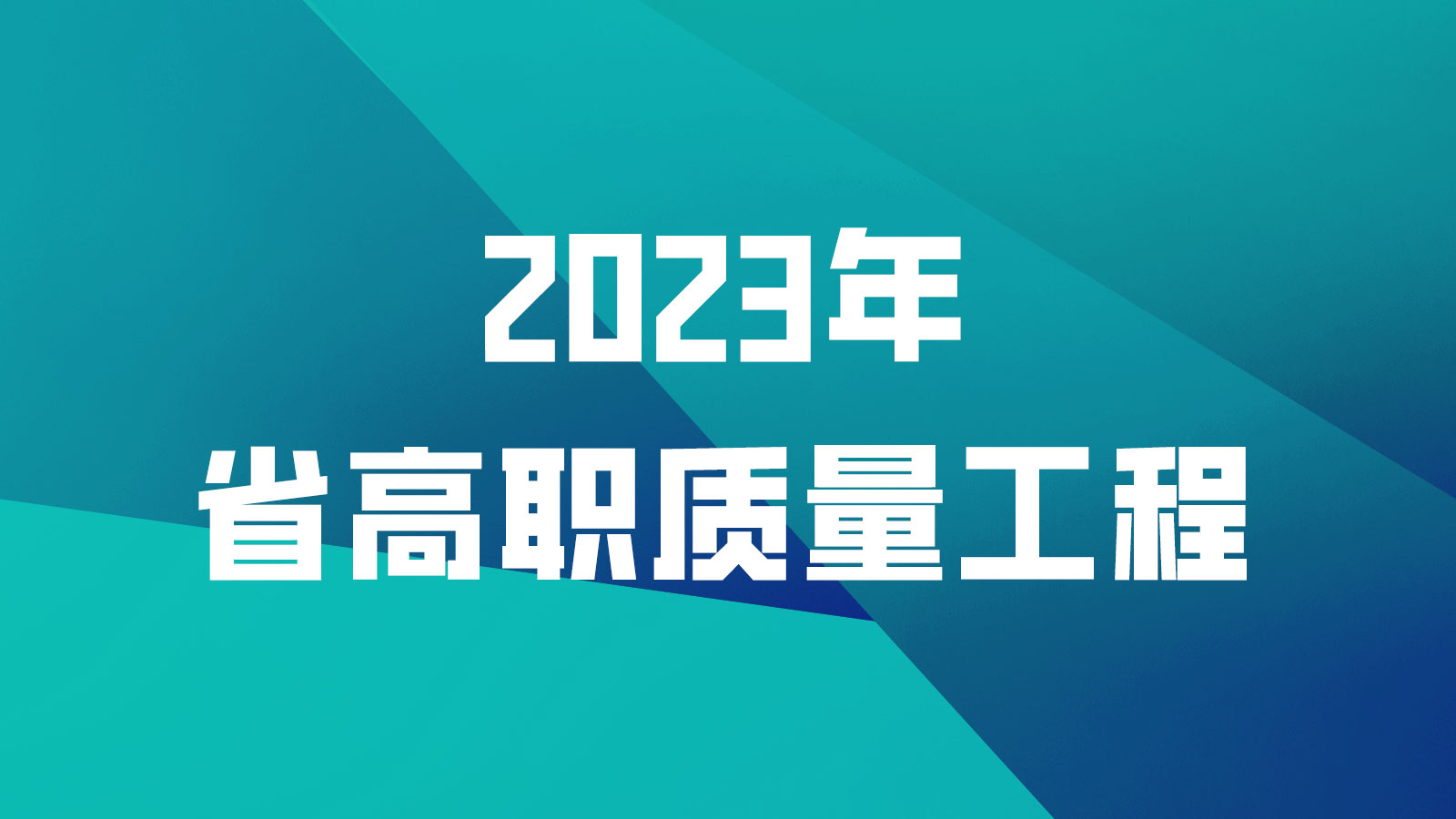 2023年省高职质量工程